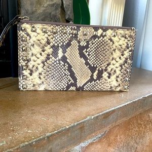 Michael kors ,studded snakeskin wristlet